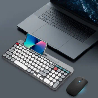 2.4Ghz BT 2 Mode Multi-Device Keyboard Mouse BT Keyboard Mouse Set Wireless Multi-Device Keyboard Mouse for Mac/iOS/Android/Win7