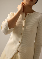 Najah Lyocell Knit Round Neck Fitted Cardigan