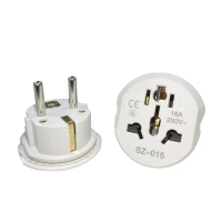 [LOD NJVY 539] EU/KR Plug Adapter 16A 250V Travel Converter 2 Round Socket High Quality Universal AU