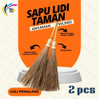 Sapu Lidi Taman Anyaman Wlingi 2 Pcs - Material Sepu Lidi Aren Premium & Tangkai Bambu Cendani
