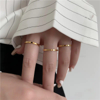 Phiên bản Hàn Quốc Nhẫn đôi mạ vàng mỏng dễ dàng Nhẫn chung Phong cách Nhật Bản và Hàn Quốc Nhẫn đuô