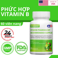 Phức Hợp Vitamin B, 100% Rda Giàu B1-B2-B3-B5-B6-B9 Và Vitamin B12, 60 Viên Cho Nam Và Nữ