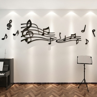 五線譜墻貼立體舞蹈教室音樂琴房牆面佈置學校裝飾走廊墻壁貼紙