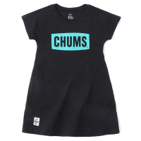 【CHUMS】CHUMS 童裝 休閒 Kids CHUMS Logo Dress短袖洋裝 黑/藍綠(CH211284K007)