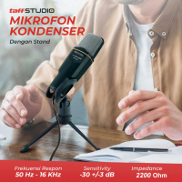 TaffSTUDIO SF-666 Mikrofon Kondenser 3.5mm Condenser Microphone With Tripod Stand Mic Rekaman Suara 