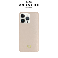 【COACH】iPhone 14 Pro Max 精品手機殼 粉白色經典大C