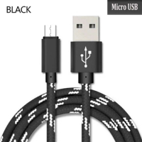 0.25m 1m 2m 3m Micro USB Braided Cable For Huawei Y5 Y6 Y7 Y9 2018 P Smart Plus OPPO A1 A3 A5 A7 A9 A1K A8 Fast Charging Cable