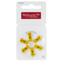 【易耳通】ReSound助聽器電池10/A10/S10/PR70*10排(60顆)