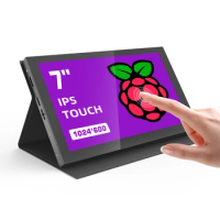 7 inch Portable Monitor 1024x600 IPS Raspberry Pi Touch Screen Monitor Small Mini Capacitive Touchscreen Portable HDMI Monitor