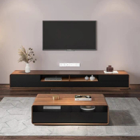 Modern Wood Black TV Stand Media Console Drawers Open Storage Cabinet floating tv stand living room mobile coffee entertainment