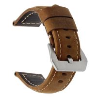 Genuine Leather Watch Strap 20mm 22mm 24mm for Omega Mido Tissot Seiko Citizen Men's Black Watchband Accessories Bracelet