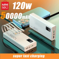 Miniso 120W 50000mAh High Capacity Power Bank 4 in 1 Fast Charging Powerbank Portable Battery Charger For iPhone Samsung Huawei