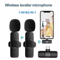 Professional K9 Microphone Wireless Lavalier Microphone for Android Type C iPhone Live Broadcast Gaming Recording Interview Vlog