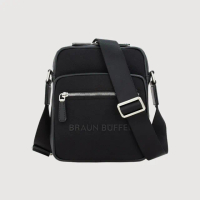 【BRAUN BUFFEL 德國小金牛】台灣總代理 歐瑞恩 斜背包-黑色(BF551-16-BK)
