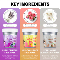 Herbicos Rubble DIY Gel-Powder Face Mask Set 35g gel 3.5g powder 3 Packs Formula Campur Sendiri untu