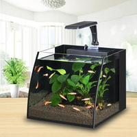 水族箱 迷你家用小型客廳玻璃創意桌面生態魚缸水族箱懶人魚LX 【麥田印象】