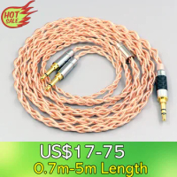 4 Core 1.7mm Litz HiFi-OFC Earphone Braided Cable For TAGO T3-01 T3-02 studio Klipsch HP-3 Heritage 3.5mm Pin LN008084