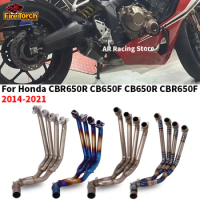 Slip On For Honda CB650F CB650R CBR650 CBR650F 2014-2022 Full Motorcycle Exhaust system Front Middle Link Pipe Espace Moto