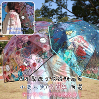 日本製 兒童雨傘 透明傘 迪士尼雨傘 小美人魚 愛麗絲 自動傘 長柄 (寄送請選宅配) 兒童雨傘 雨傘
