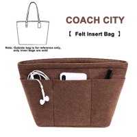 EverToner Bag In Bag For COACH CITY 33 Tote Felt Insert Bag Organizer Makeup Handbag Organizer Travel Portable Cosmetic Bags
