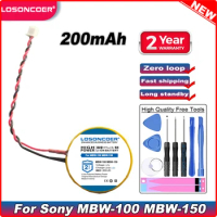 LOSONCOER 200mAh For Sony MBW-100 MBW-150 Battery Bluetooth Watch PD2430 Batteries