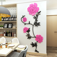 大尺寸花藤牆貼防水亞克力立體水晶壁貼家居客廳餐廳牆面裝飾畫