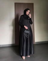GONEGANI OFFICIAL - Atasan Wanita Cantik & Chic Bahan Pleats Premium HQ Pleats Dress Natural