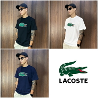 美國百分百【全新真品】Lacoste 短袖 棉質 T恤 鱷魚 上衣 T-shirt logo 黑色/白色/深藍 CN96