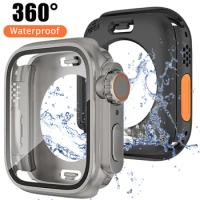 New Upgrade Glass+Case For Apple Watch 8 7 45mm 41mm Waterproof Screen Protector bumper For iWatch 6 5 4 44mm 40mm Full Coverage
