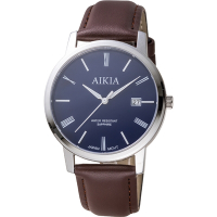 AIKIA 簡約沉穩紳士腕錶-3A2312WBLT/藍40mm
