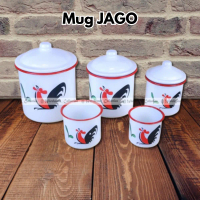 TERLARIS!!!!MUG ENAMEL \JAGO LIST MERAH\" 8CM"