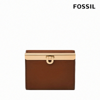 FOSSIL Penrose 真皮扣式零錢袋短夾-咖啡色 SL8288200