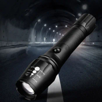 2019 new LED XM-L T6 3800 Lumens flashlight High Power CREE LED Zoomable Torch light for 18650 Recha