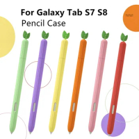 Pencil case For Samsung Tab S9FE+ 2023 S7 S8 S9Ultra S7+ S Pen S6 Lite 10.4 Cute Silicone Stylus Cover Smart Pen Protector Skin