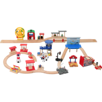 Wooden Train Track Universal Scene Expansion Accessories Suitable For Brand Wooden Railway Track Set Children's Educational Toys