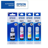 หมึกเติมแท้(พร้อมกล่อง) EPSON-001 BK/C/M/Y (เซท 4 สี) หมึกเติมแท้100% Epson 001 for L4150 / L4160 / 
