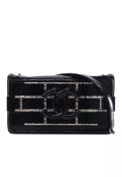 Chanel 二手香奈兒漆皮壓克力水晶裝飾Boy Brick橫款翻蓋包