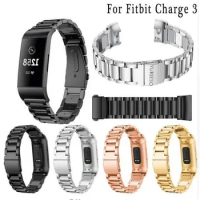 For Fitbit Charge 3 Watch Strap Replacement Band Men Women Fashion Stainless Steel Metal Bracelet yurieso Rose Gold Black Silver