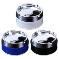 P82D PP+Stainless Steel Ashtray with Lid for Home Outdoor Indoor Smoking Accessory