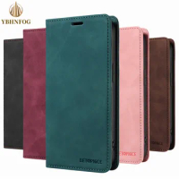 Ultra Thin Leather Wallet Case For Samsung Galaxy S23 S22 S24 Ultra S21 S20 FE S10E S9 S8 Plus Flip Cover Strong Magnetic Case