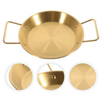 Amphora Pan Wok Binaural Summer Kitchen Supplies Low-edge Saucepan Frying Stainless Steel Gadget Travel for Camping