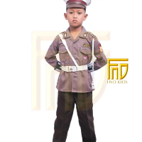 BAJU SERAGAM KOSTUM POLISI ANAK/POCIL//CEWEK/COWOK/DRILL
