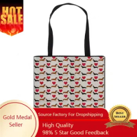 Woman Fashion Multi-function Women Handbag Foldable Reusable Casual Canvas shopping Bag 3D Puppy Dachshund Print Shoulder bag