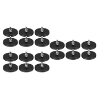 Rubber Coated Magnets,22LBS Neodymium Magnet Base With M6 Threaded Magnet With Bolts And Nuts,Strong Magnets Hold Black 6PCS