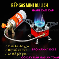 bếp ga du lịch mini gấp gọn,[ CÓ DÂY DẪN GA AN TOÀN ] BẾP GA MINI DU LỊCH GẤP GỌN - Cao Cấp Nhỏ Gọn 