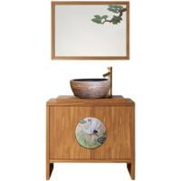 Solid Wood Bathroom Cabinet Combination Oak Table Basin Washbasin Wash Basin Cabinet Bathroom Cabinet Washstand