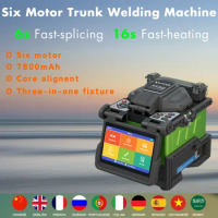 KOMSHINE Fiber Optic Fusion Splicer FX39 with 6 Motors Core 9S Splicing Fiber with Extra Electrodes and Cleaver FC-20
