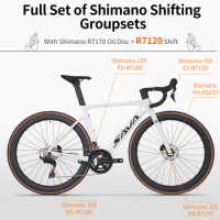 SAVA Complete road Bike 700c full Carbon Fiber Road Bike with SHIMAN0 105 R7120 24 Speed Adult Racing Bike