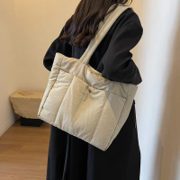 Casual Cotton-Padded Jacket Shoulder Bag New Versatile Large Capacity Tote Bag Foreign Trade Commute