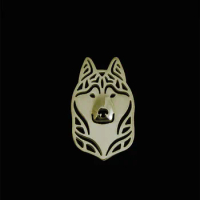 Trendy cute Siberian husky dog brooches and pins plated silver plated men brooches fashion jewelry hand of king